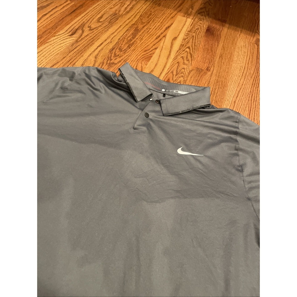 Nike Tiger Woods Collection Snap Collar Polo Gray Size XL‎